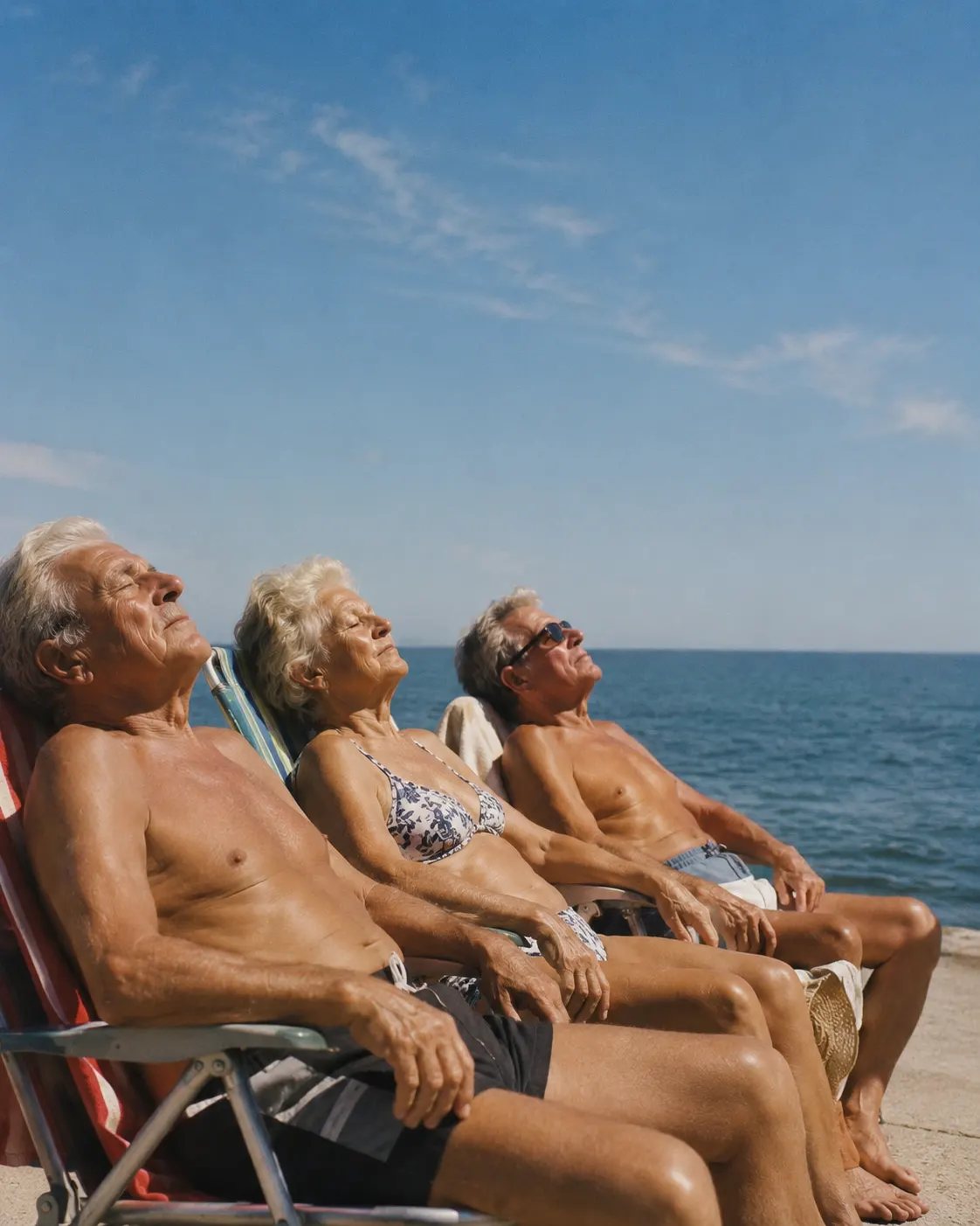 Veraneantes tomando el sol frente al mar en la Costa Blanca